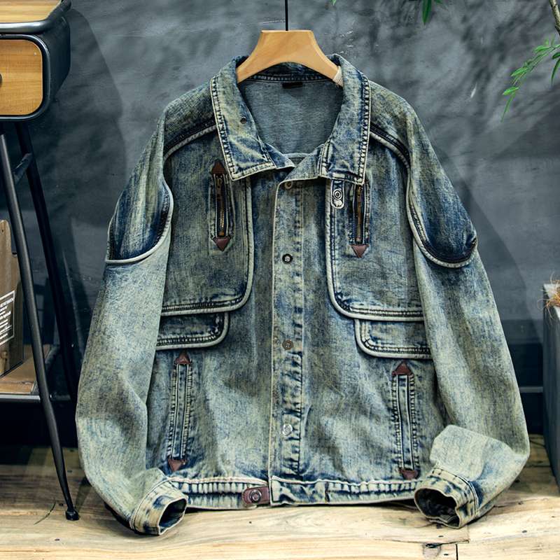 アメカジ ビンテージ加工オーバーサイズデニムジャケット