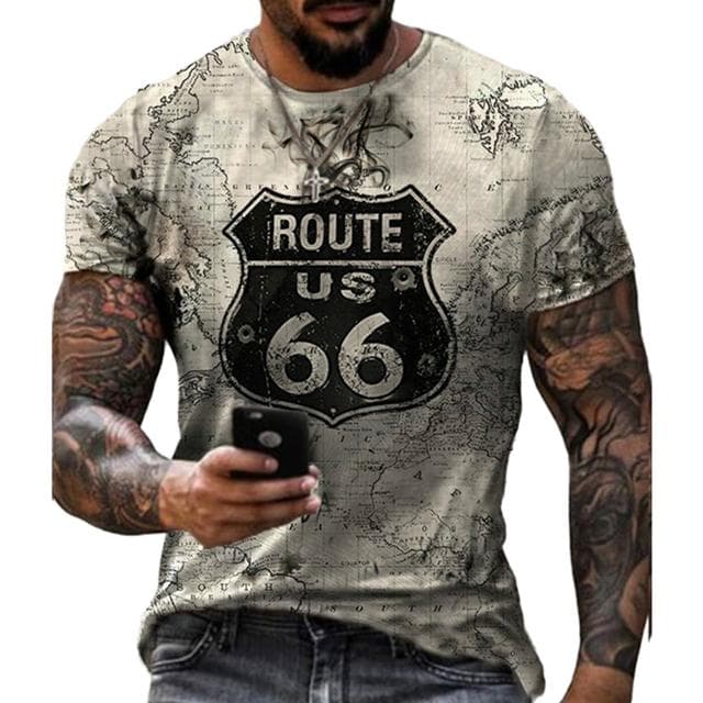 アメカジ ルート66 ヴィンテージ風 アメリカンTシャツ
