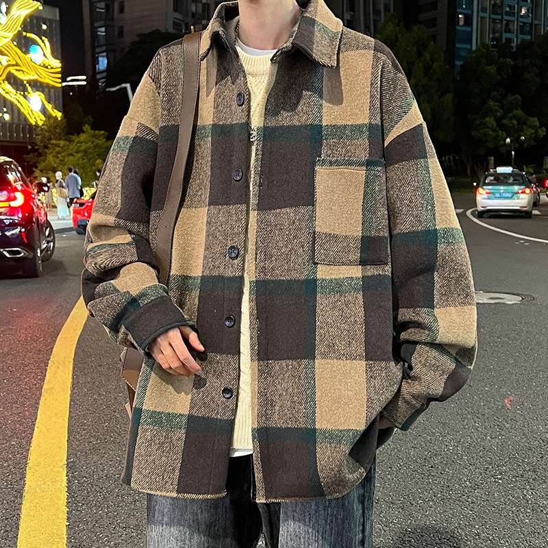 アメカジ オーバーサイズチェック柄シャツジャケット