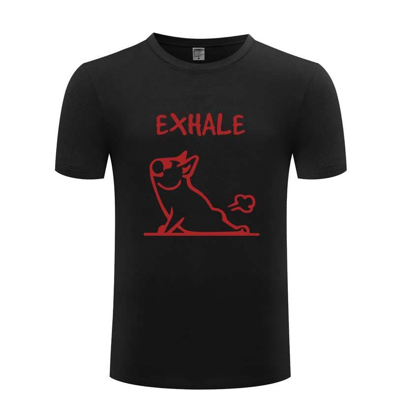 アメカジ 犬のヨガポーズ プリントTシャツ