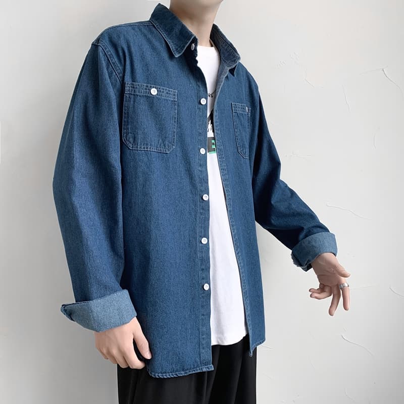 アメカジ ゆったりデニムワークシャツ