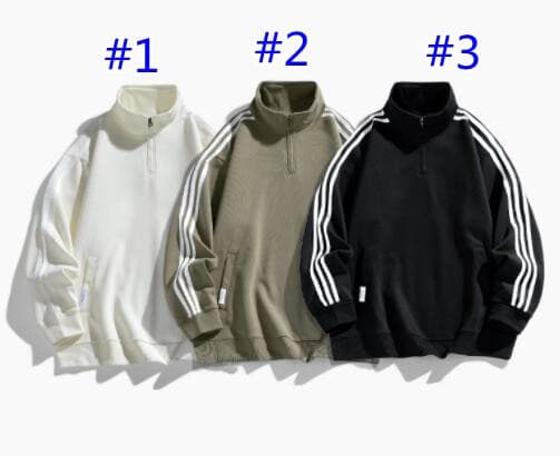 アメカジ メンズハイネックトレーナー袖ライン入りカジュアルスウェット