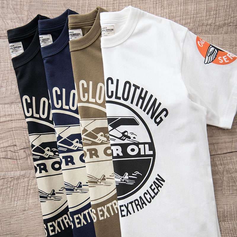 アメカジ モーターオイルデザイン ヴィンテージ風Tシャツ