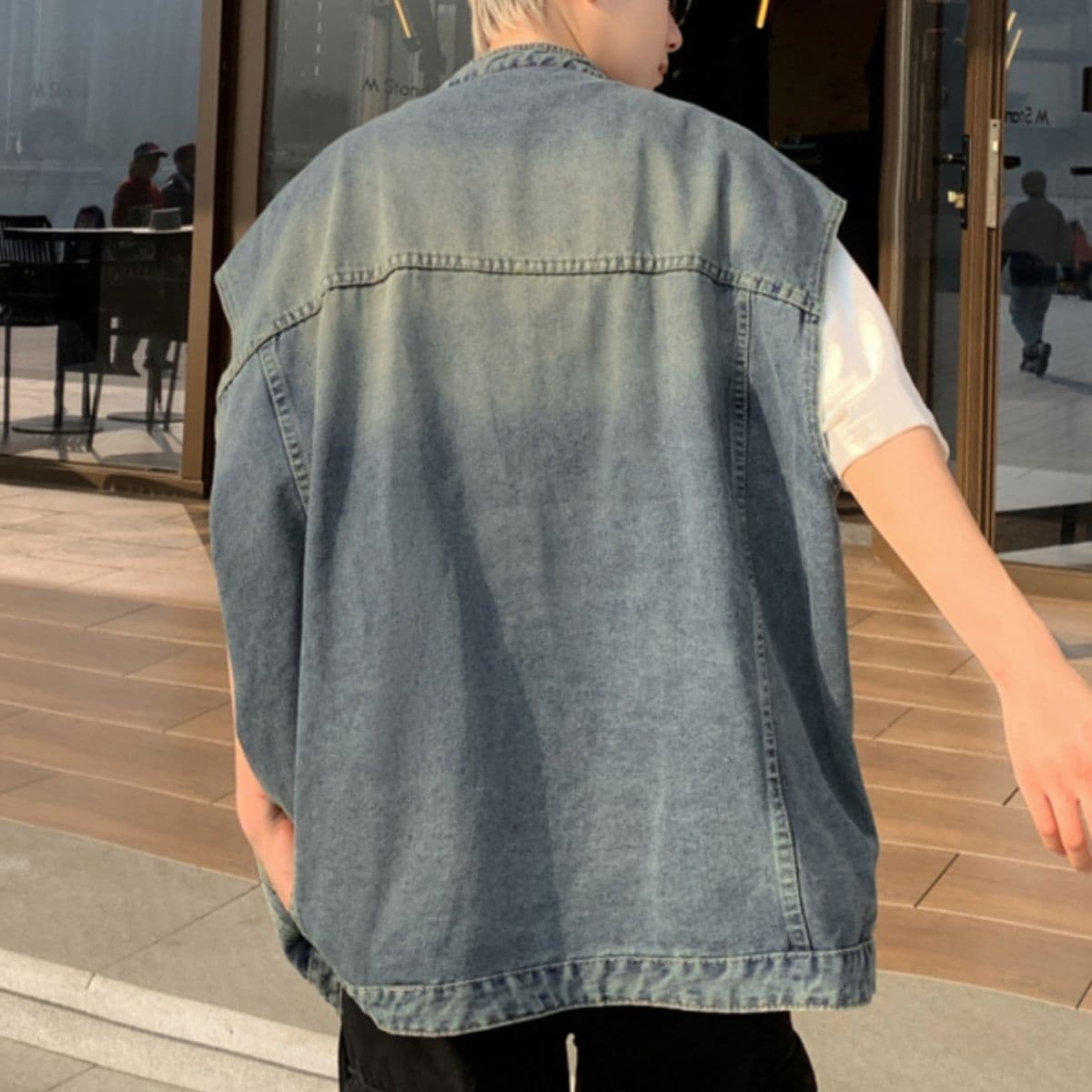 アメカジ　アメカジ クラシックデニム バンドカラーベスト