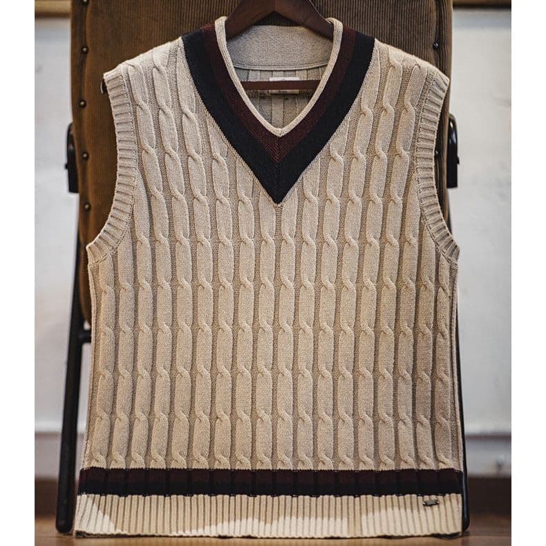 アメカジ　アメカジ 伝統柄入り学院風ニットベスト