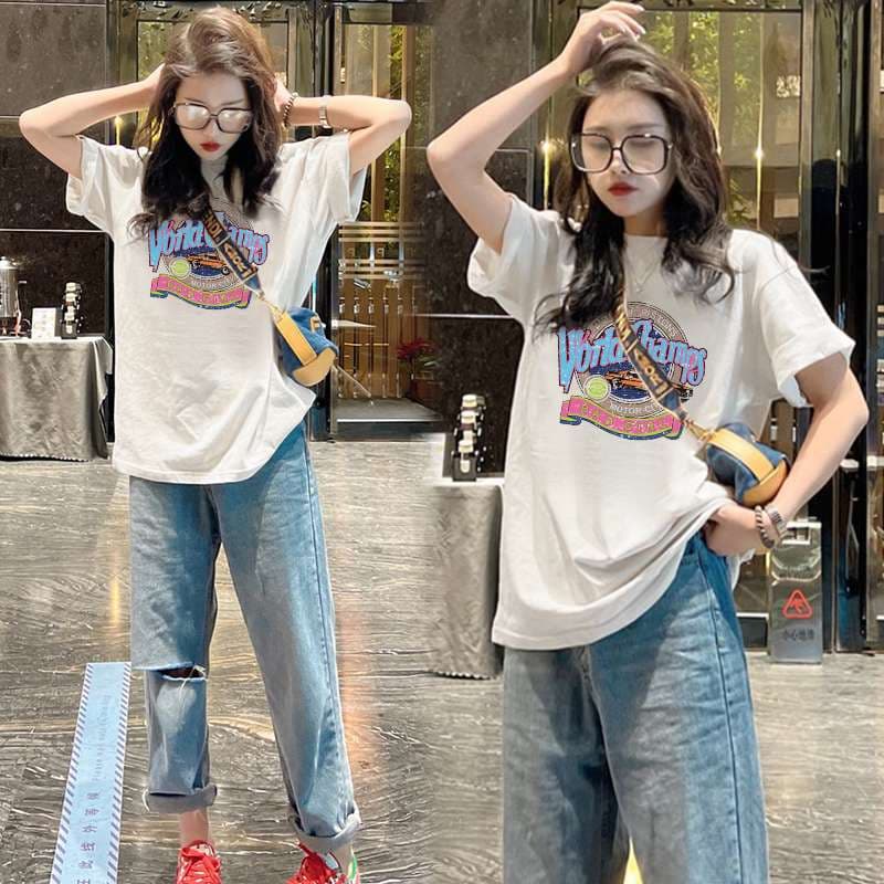 アメカジ レトロスポーツプリント オーバーサイズTシャツ