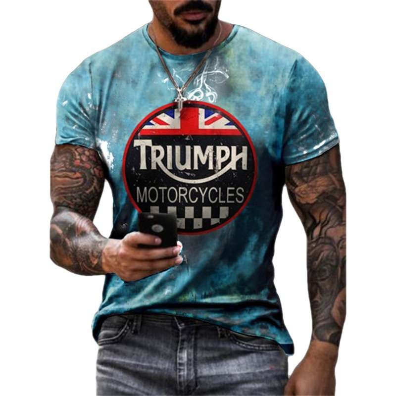 アメカジ ワイルドプリントヴィンテージ風Tシャツ