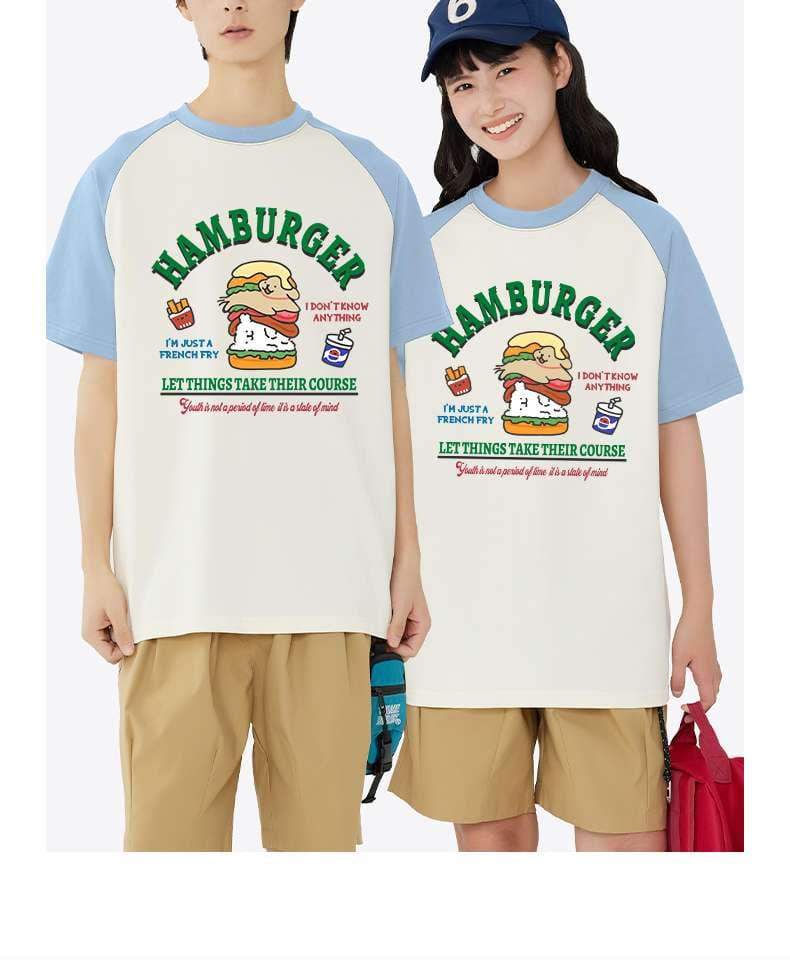 アメカジ ハンバーガーイラストプリントTシャツ