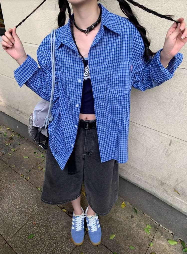 アメカジ オーバーサイズチェック柄シャツ