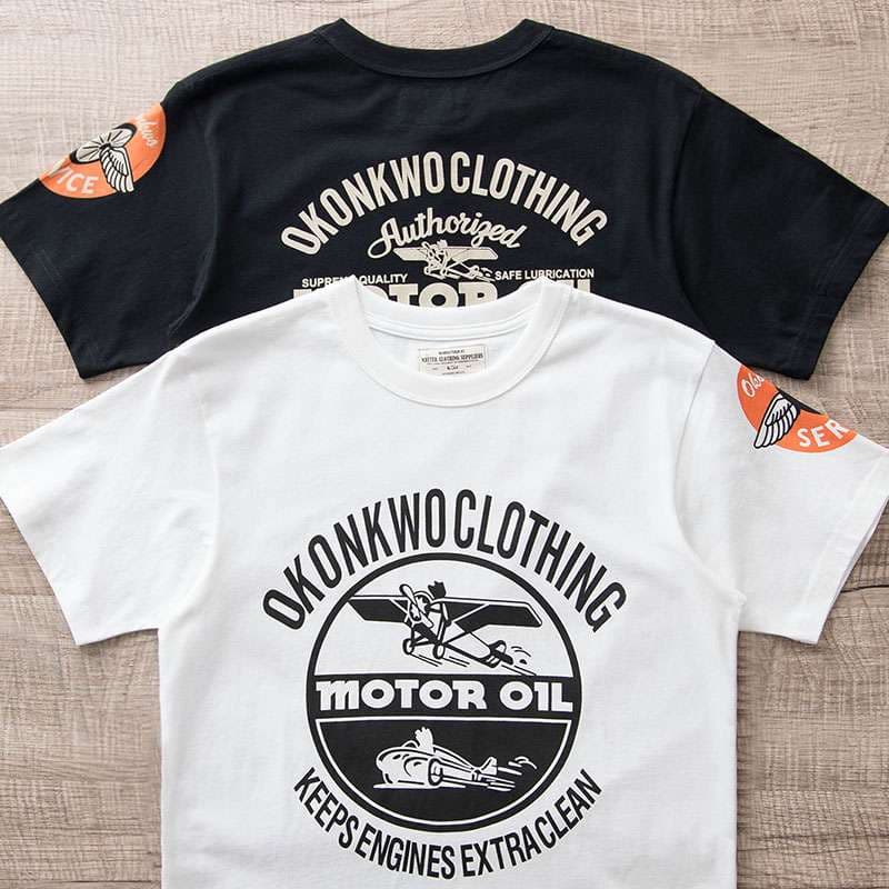 アメカジ モーターオイルデザイン ヴィンテージ風Tシャツ