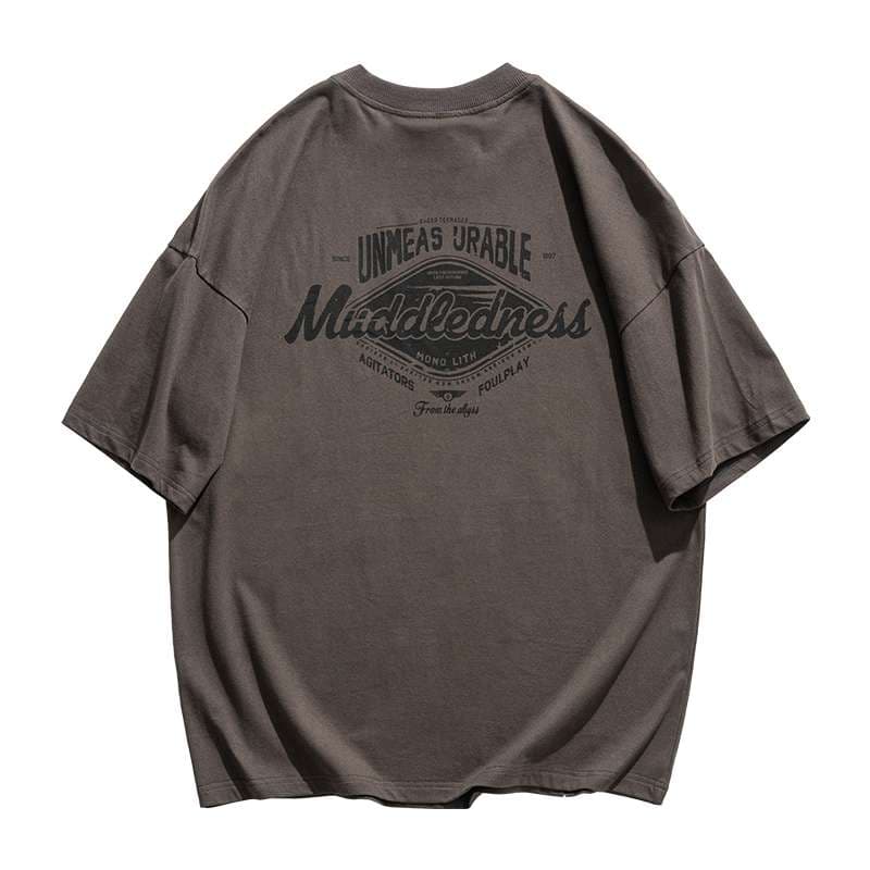 アメカジ ヴィンテージ風プリント入りオーバーサイズTシャツ
