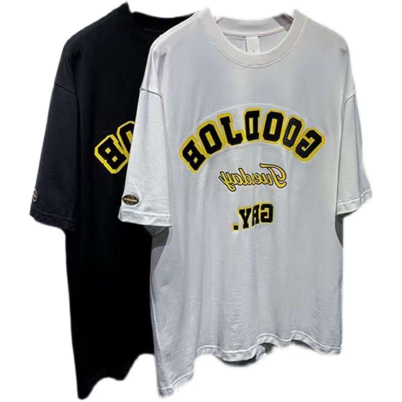 アメカジ レトロスポーツ風プリント半袖Tシャツ