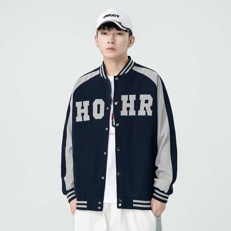 アメカジ スポーティーレトロ ロゴ入り バーシティジャケット