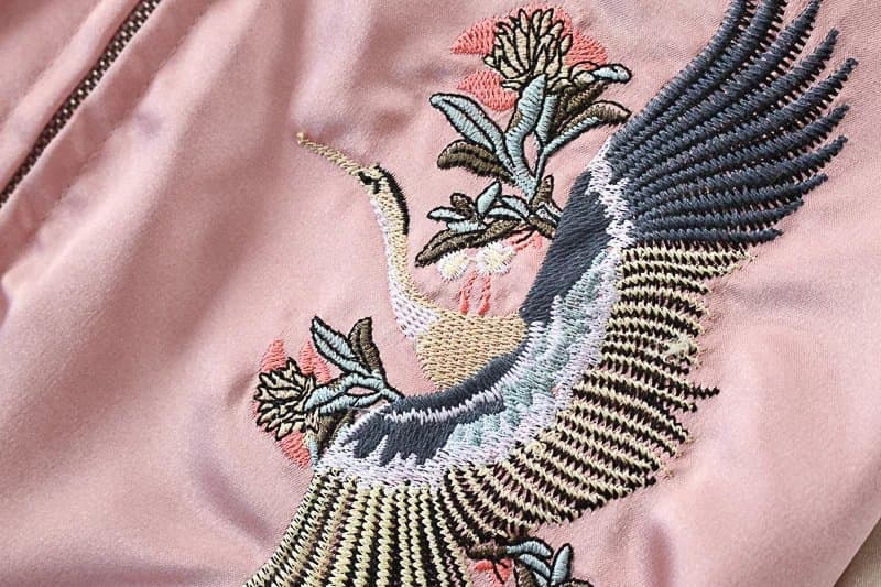 アメカジ 和柄刺繍スカジャン 女性用 虎と鶴柄 両面着用アウター