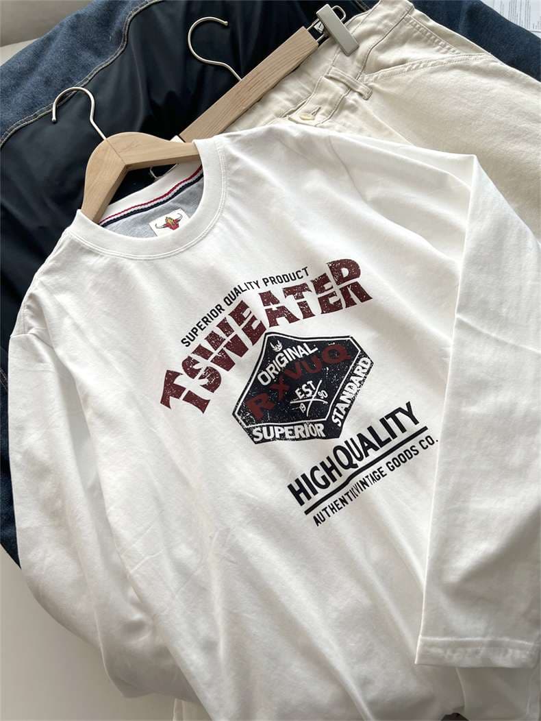 アメカジ レトロカレッジプリント半袖Tシャツ