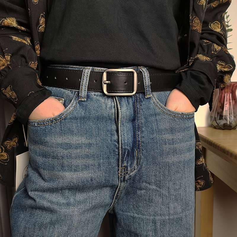 アメカジ クラシックレザーベルト シンプルバックル