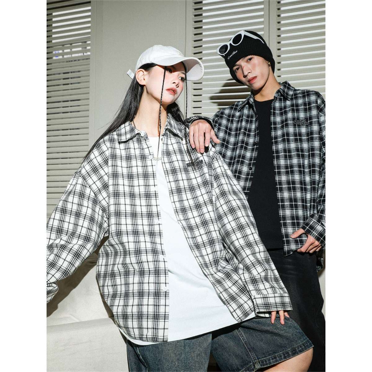 アメカジ オーバーサイズチェック柄シャツジャケット