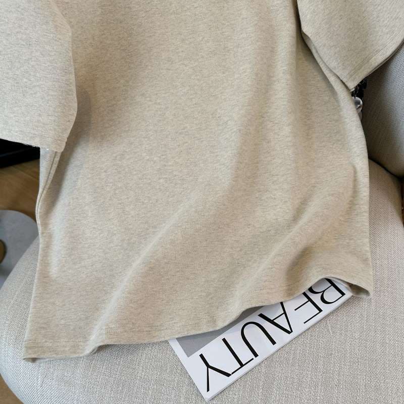 アメカジ レトロなカフェロゴプリント半袖Tシャツ