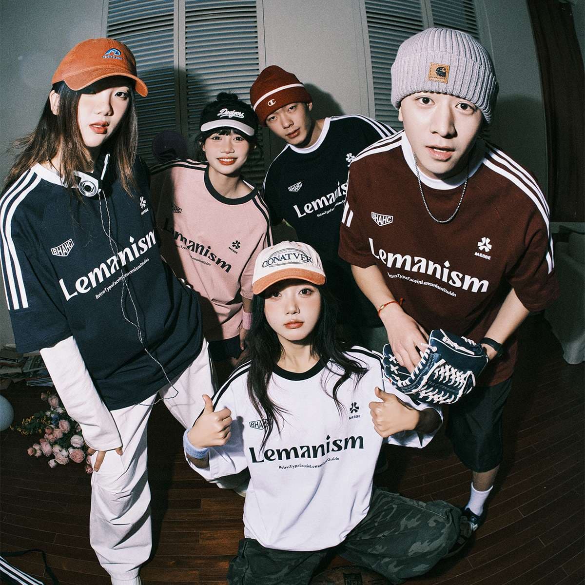 アメカジ レトロスポーツ風ゆったりTシャツ