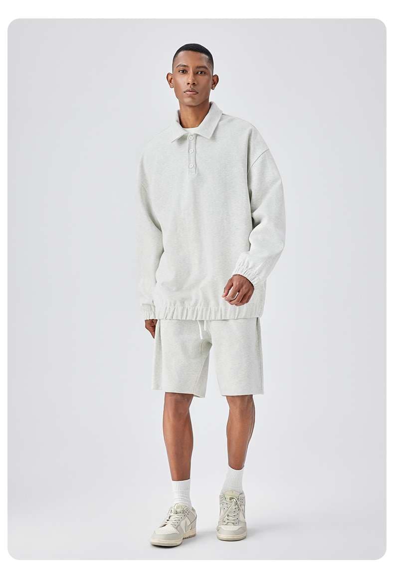 アメカジ オーバーサイズポロカラースウェット