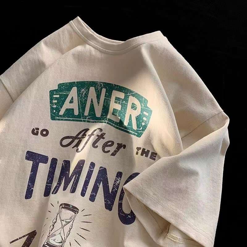 アメカジ タイミングメッセージプリントTシャツ