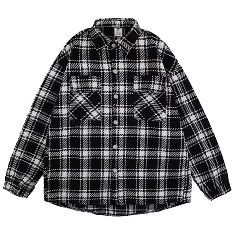 アメカジ オーバーサイズチェック柄シャツジャケット