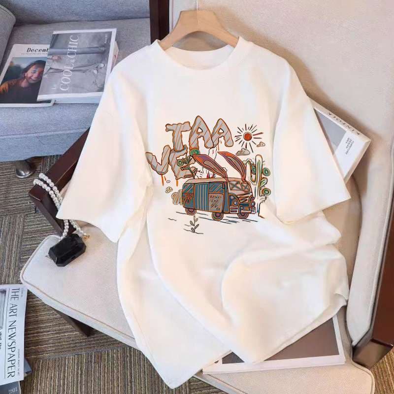 アメカジ クマ家族プリント オーバーサイズTシャツ