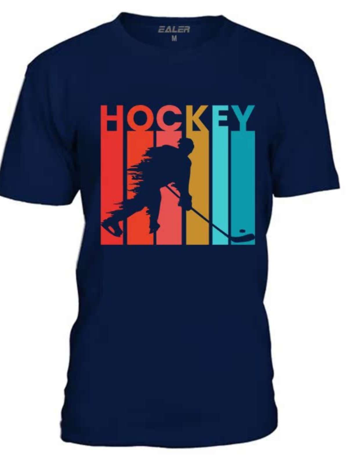 アメカジ ホッケー選手ポーズ プリント半袖Tシャツ