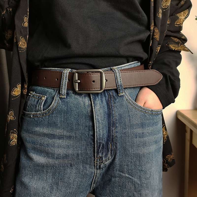 アメカジ クラシックレザーベルト シンプルバックル