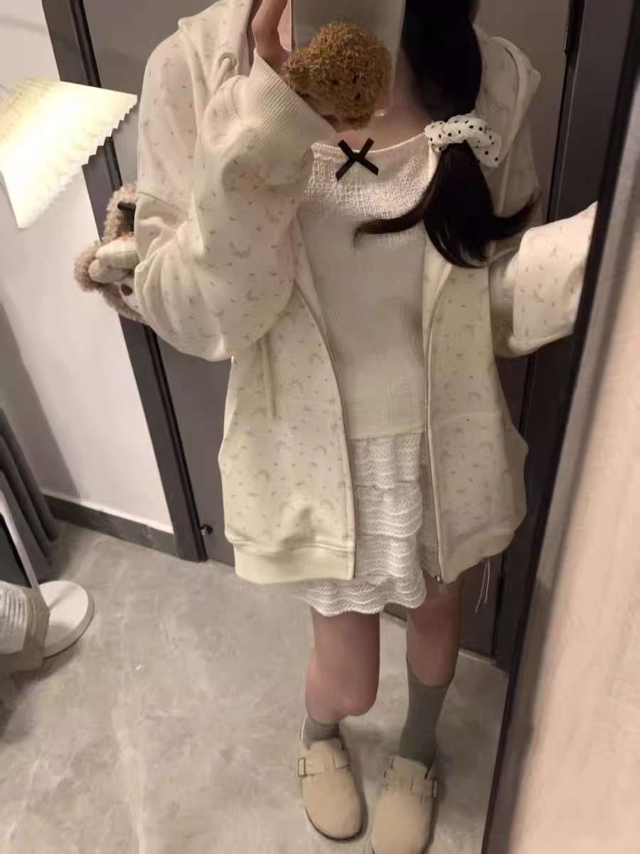 アメカジ もこもこジップアップパーカー