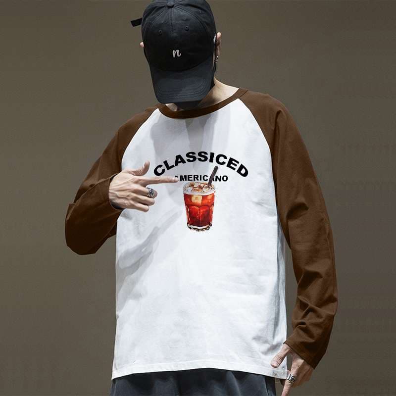 アメカジ クラシック風アメリカンカフェ柄トレーナー