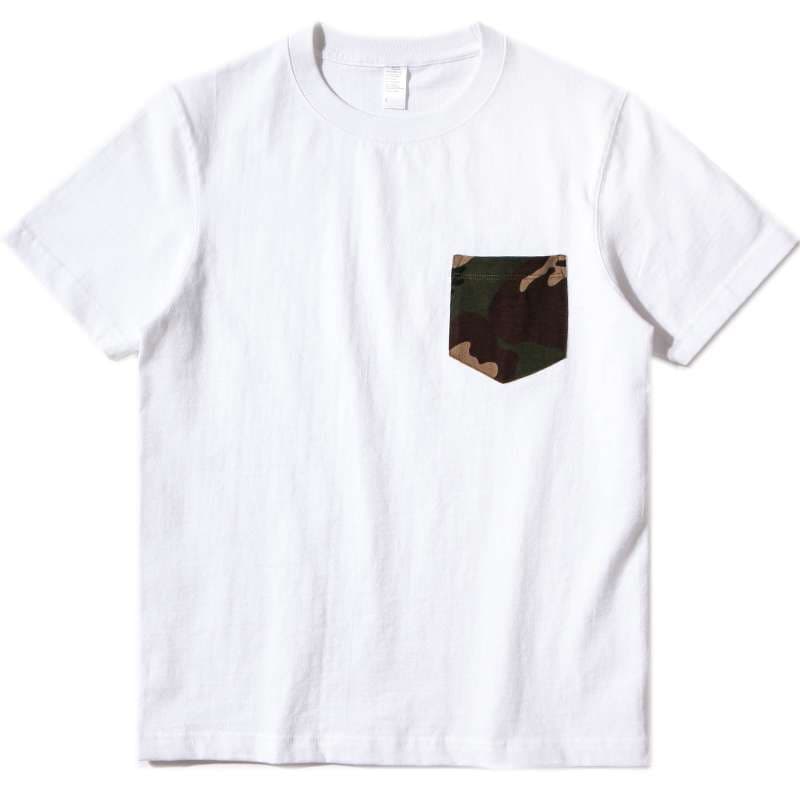 アメカジ カモフラージュポケット付き半袖Tシャツ