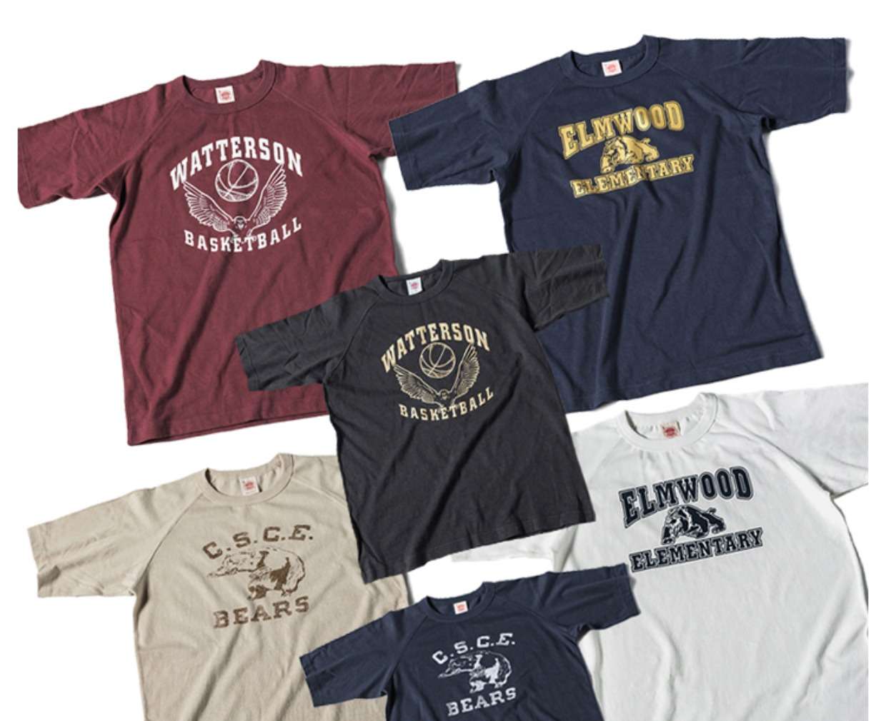 アメカジ カレッジプリントヴィンテージ風Tシャツ