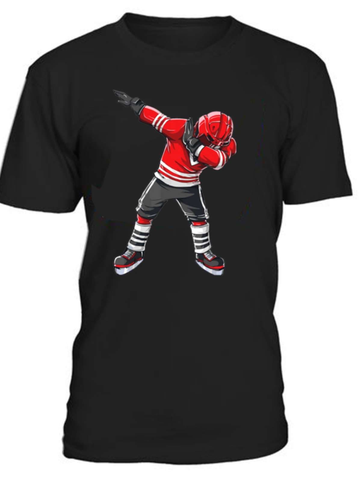 アメカジ ホッケー選手ポーズ プリント半袖Tシャツ