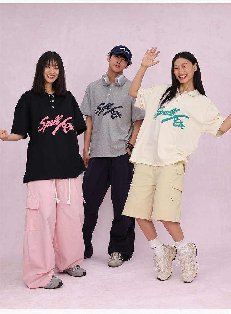 アメカジ ポップロゴプリント オーバーサイズ Tシャツ