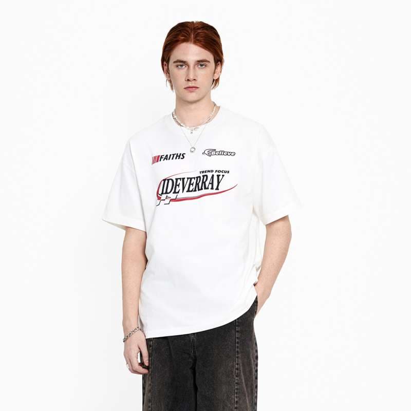 アメカジ トレンドフォーカス ロゴプリント Tシャツ