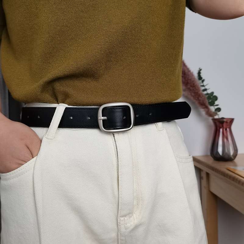 アメカジ シンプルバックルレザーベルト