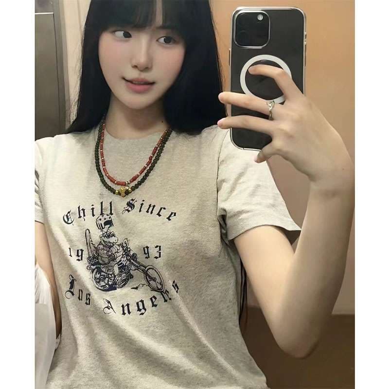 アメカジ バイカー風ロサンゼルスプリントTシャツ
