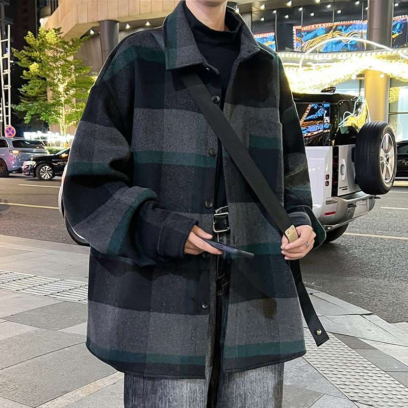 アメカジ オーバーサイズチェック柄シャツジャケット