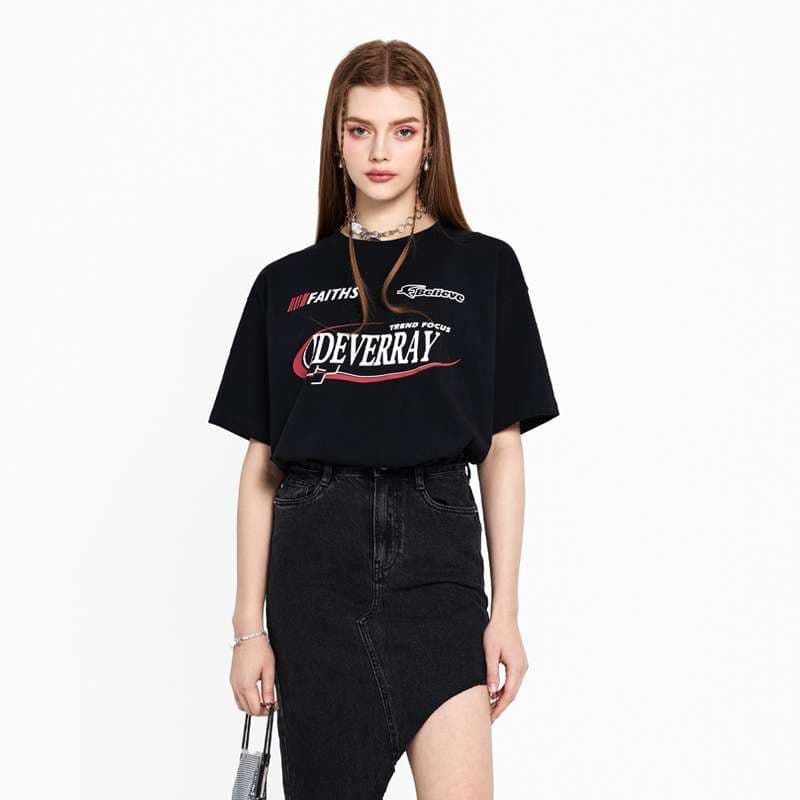 アメカジ トレンドフォーカス ロゴプリント Tシャツ