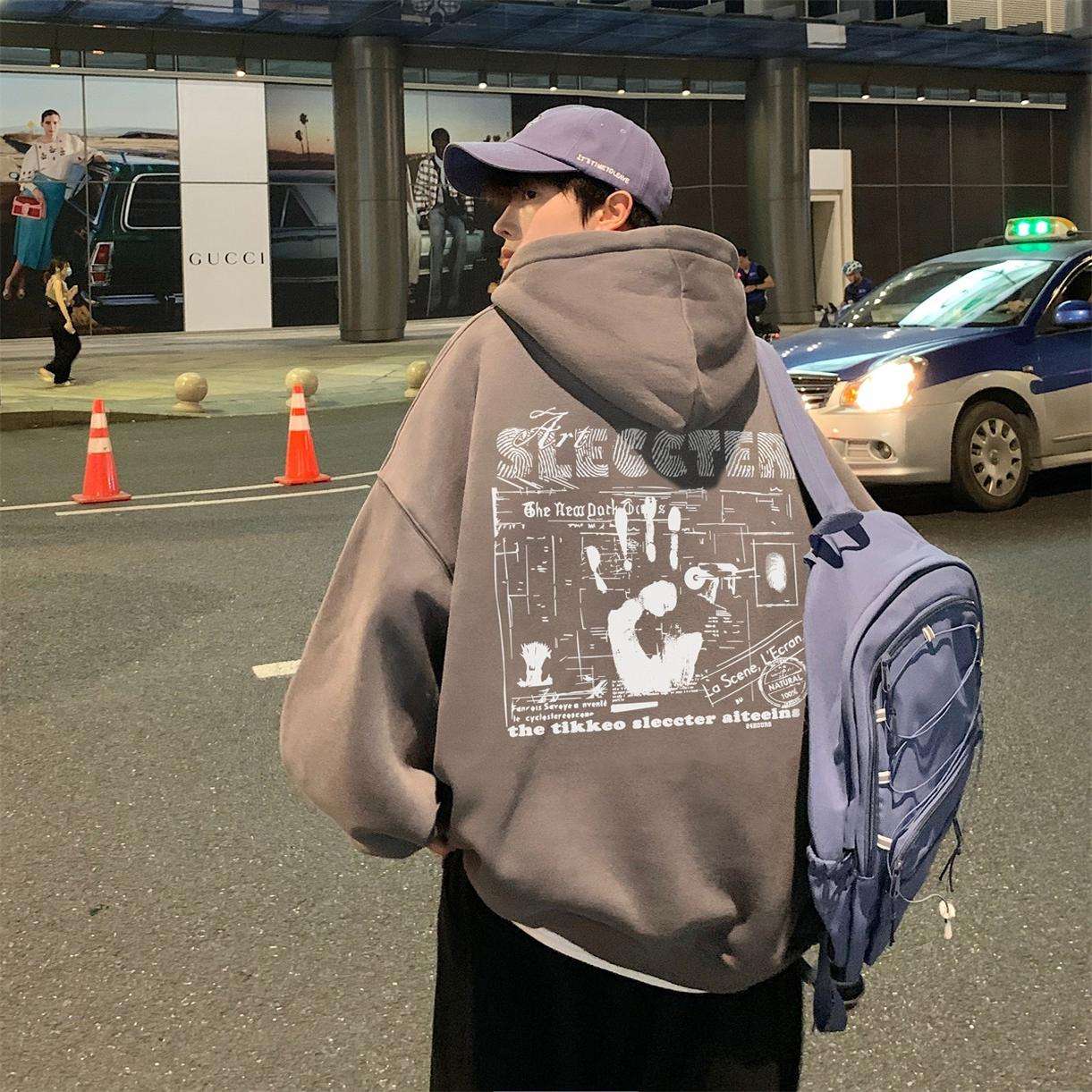 アメカジ 名言プリントオーバーサイズパーカー