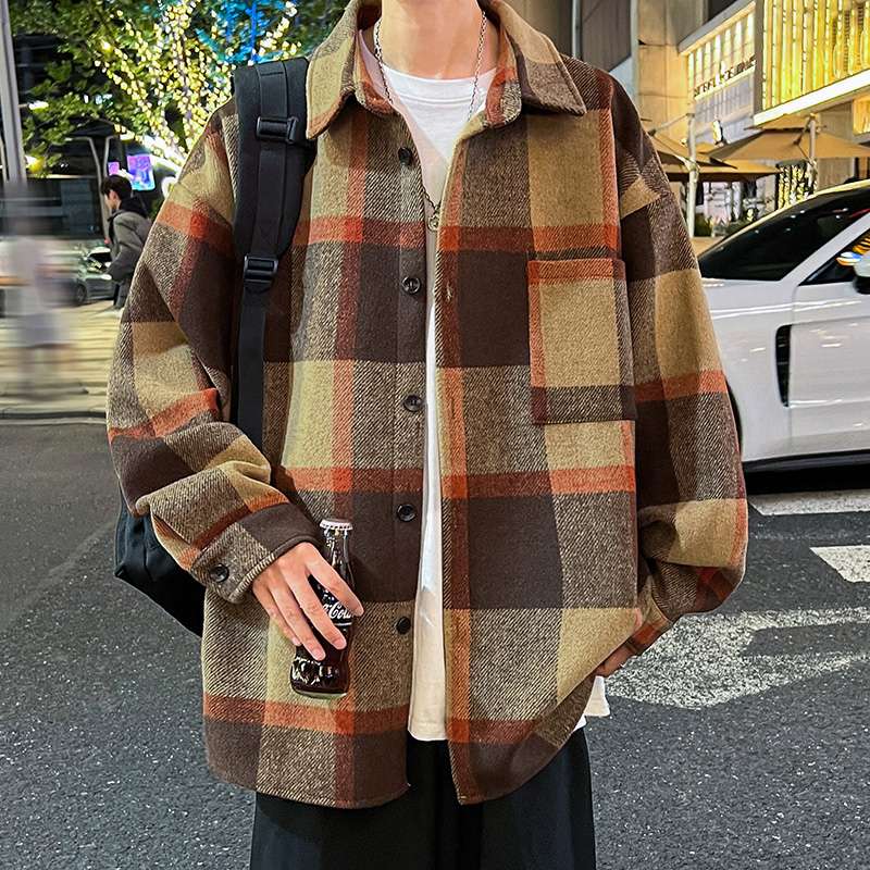 アメカジ オーバーサイズチェック柄シャツジャケット