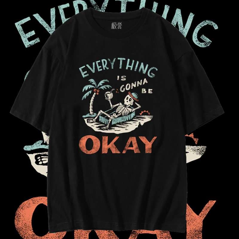 アメカジ 余裕骨スケルトン トロピカルTシャツ