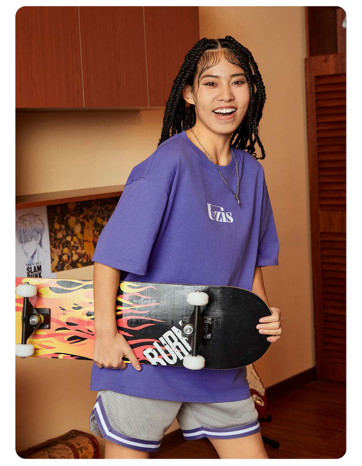 アメカジ 幾何学模様バックプリント半袖Tシャツ