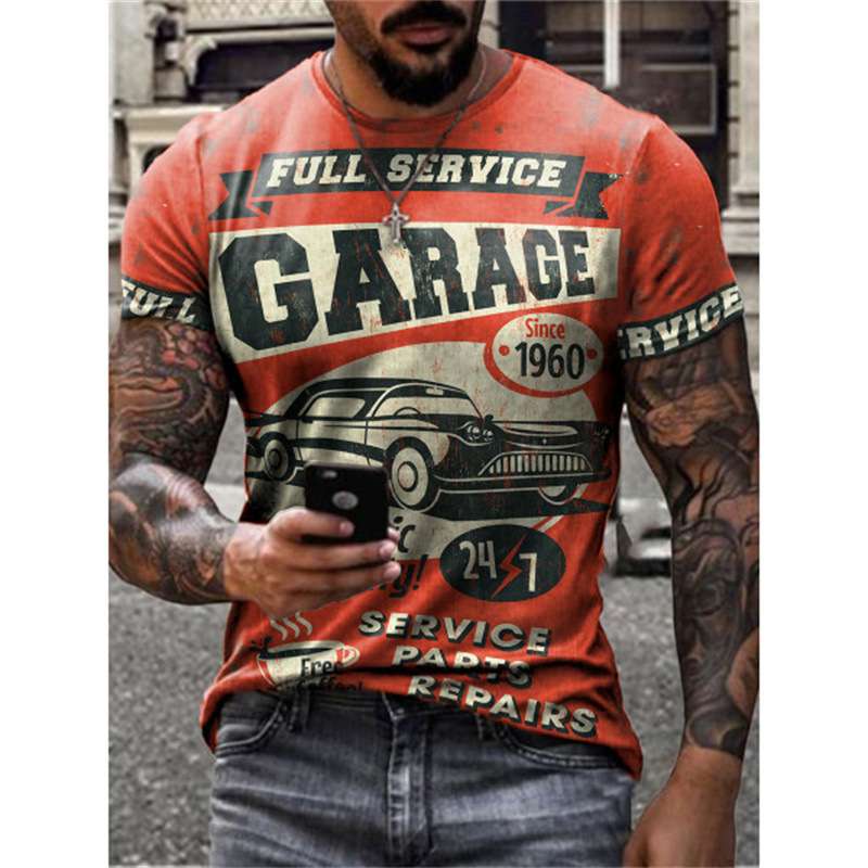アメカジ バイク愛好家のためのレトロなガレージTシャツ