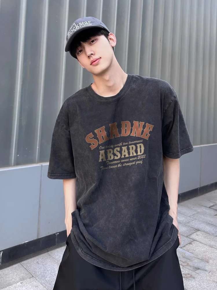 アメカジ ヴィンテージ風カレッジプリント半袖Tシャツ