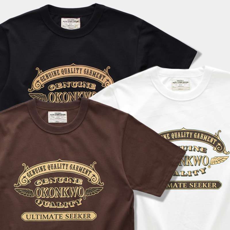 アメカジ 伝統的な刺繍入り上質Tシャツ