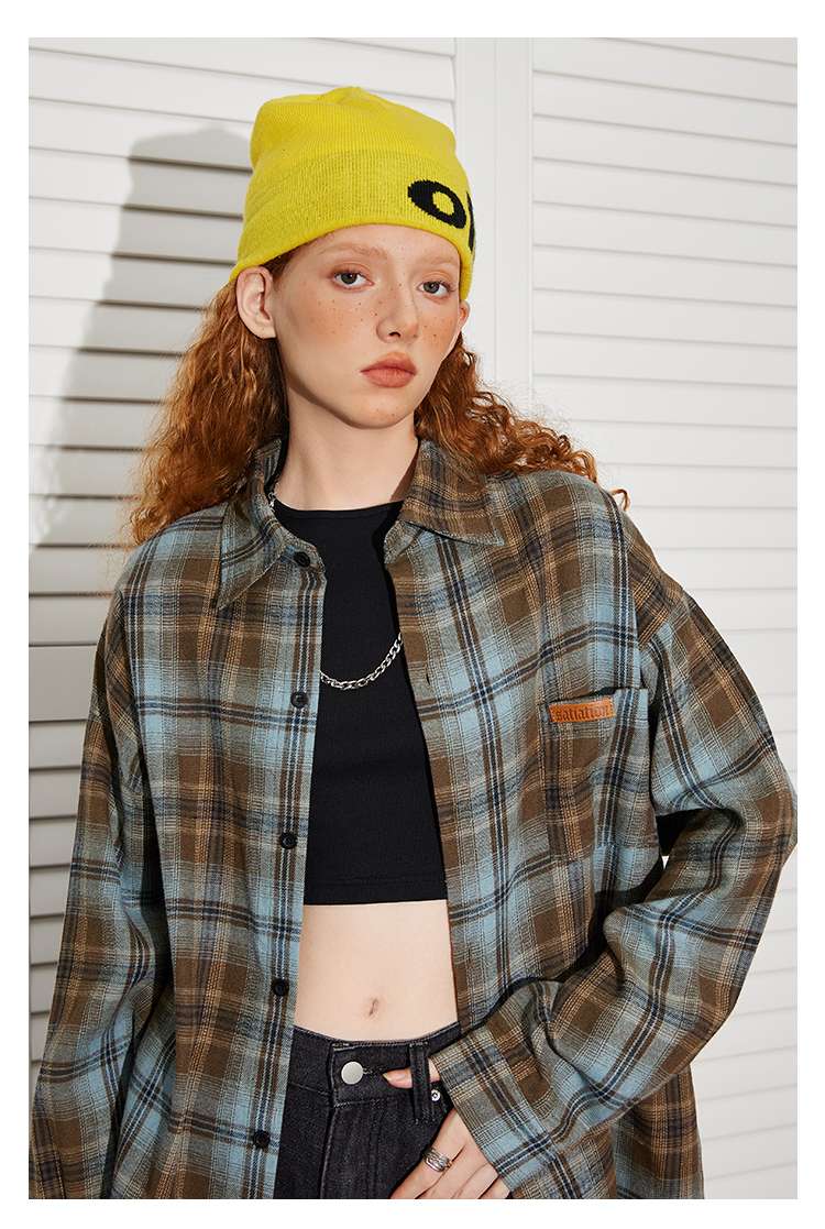 アメカジ オーバーサイズチェック柄シャツジャケット