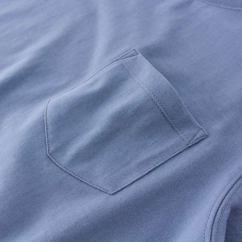 アメカジ ヴィンテージ風 ポケット付き 厚手クルーネックTシャツ