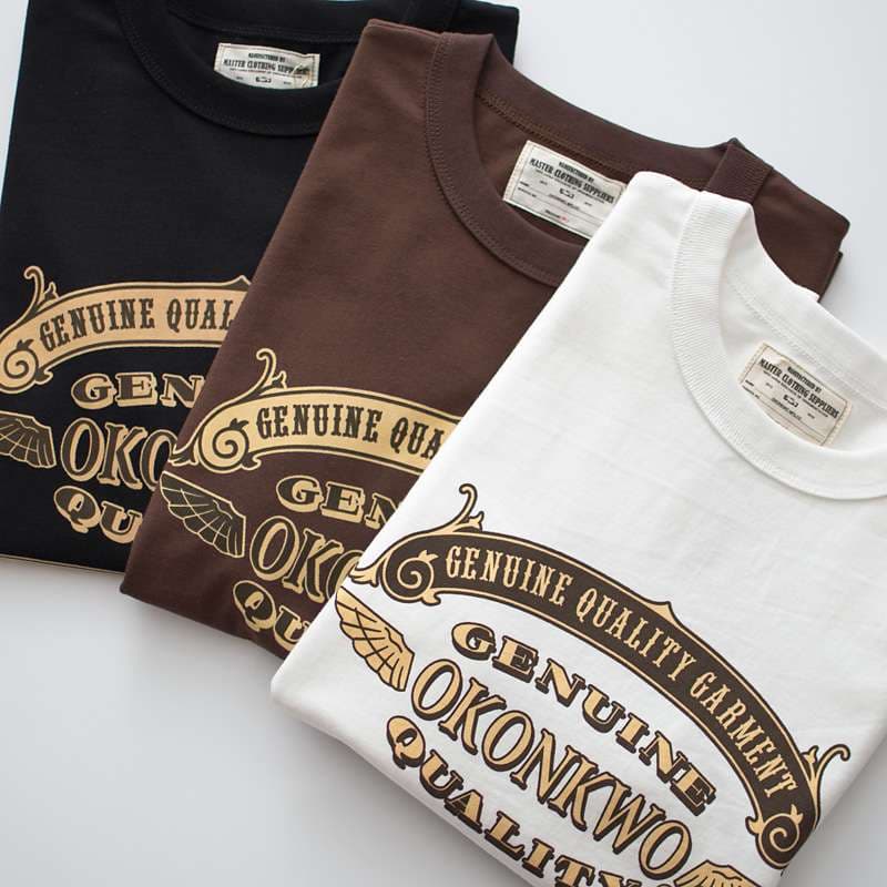 アメカジ 伝統的な刺繍入り上質Tシャツ
